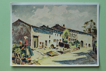 Ansichtskarte AK Ihn bei Saarlautern 1933-1945 KDF Dorf Gau Saarpfalz nach Aquarell Karl Graf Speyer Architektur Ortsansicht Saarland